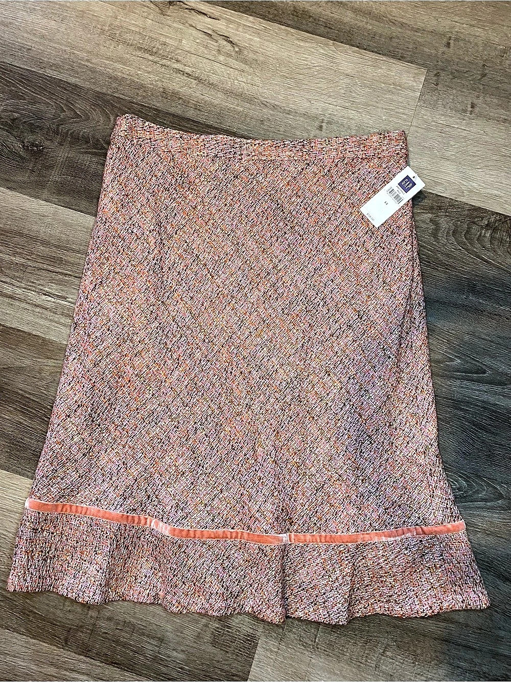 Y2K Gap Tweed Flare Skirt in Pink & Orange Size 12 NWT
